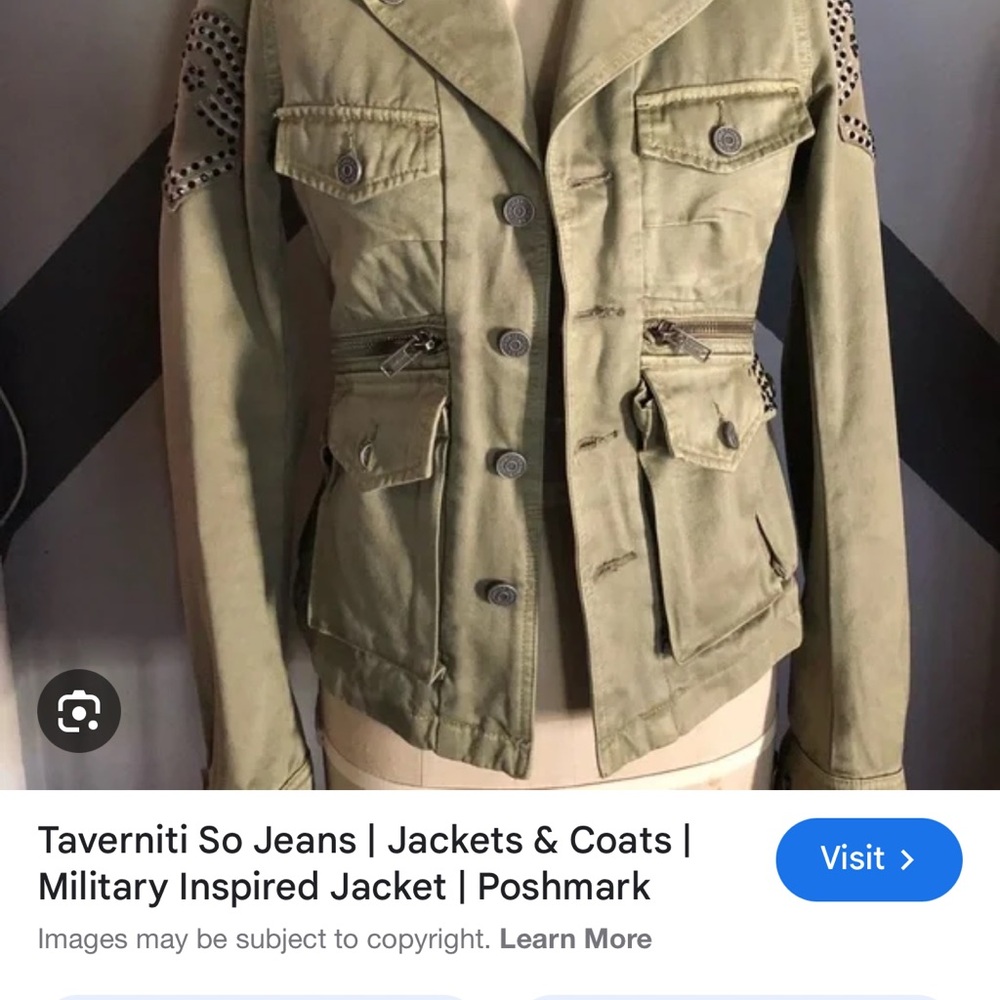 Taverniti So Jeans Olive Jacket with Unique Details - Picture 9 of 12